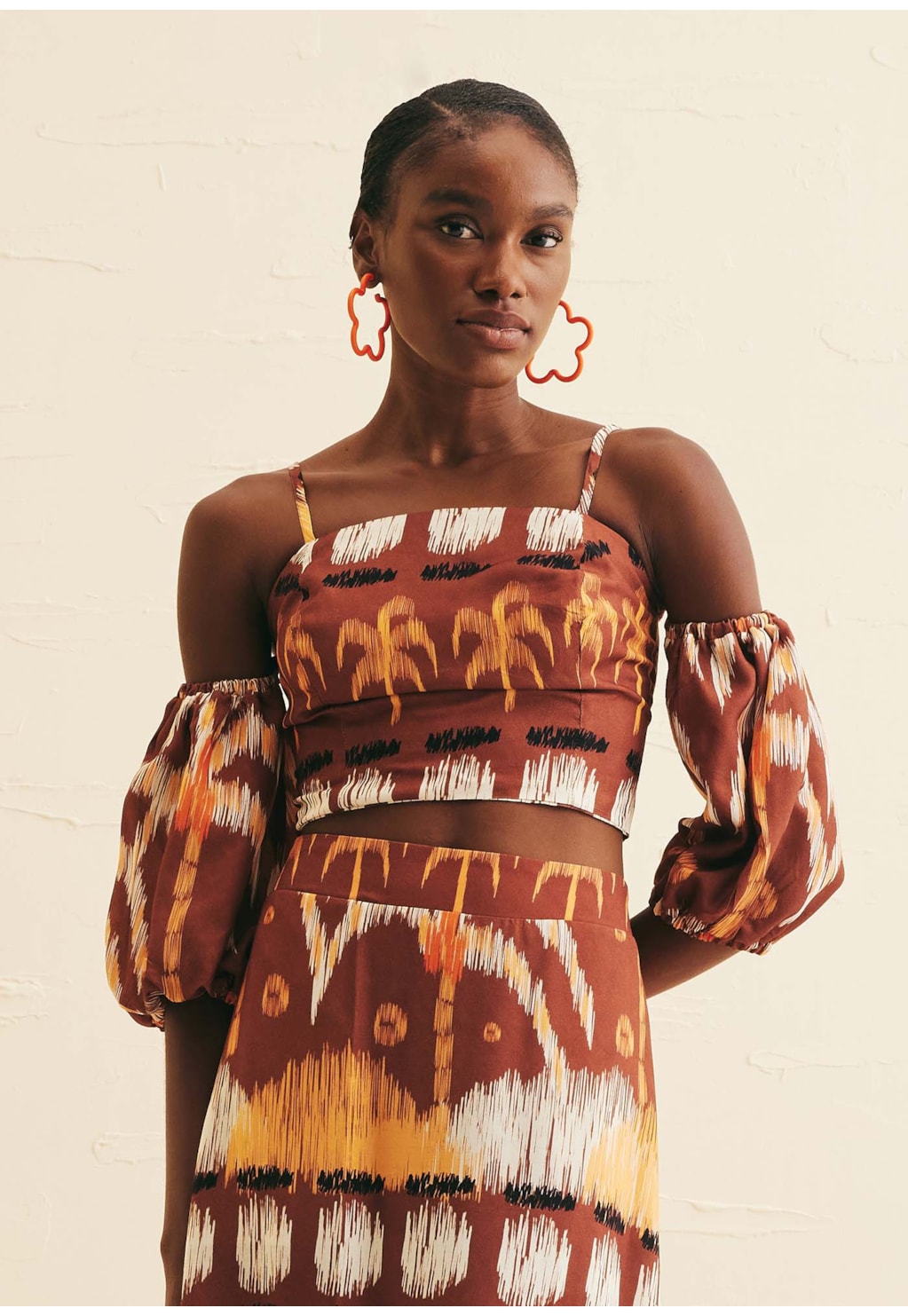 Cropped Ombro a Ombro Estampado Huacachina