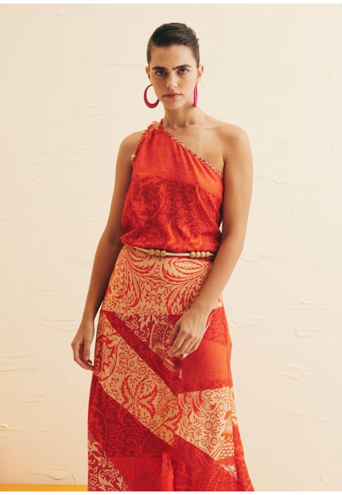 Cropped Ombro Só Duas Alças Estampado Nueva Canción