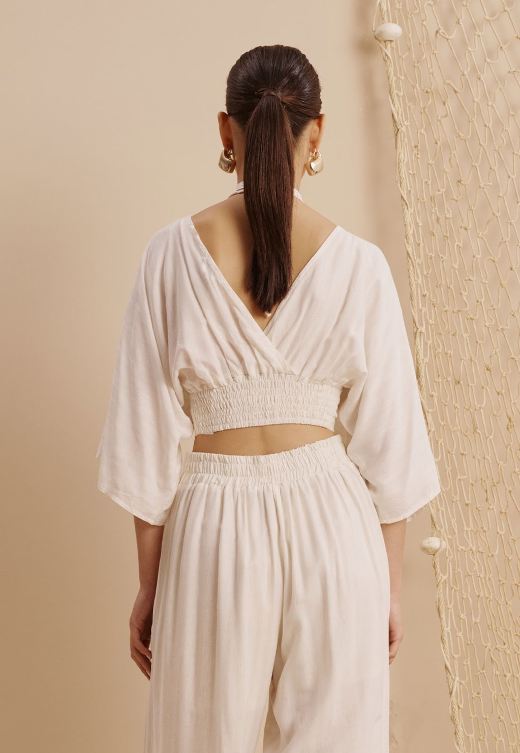 Cropped Pala Com Manga Ampla