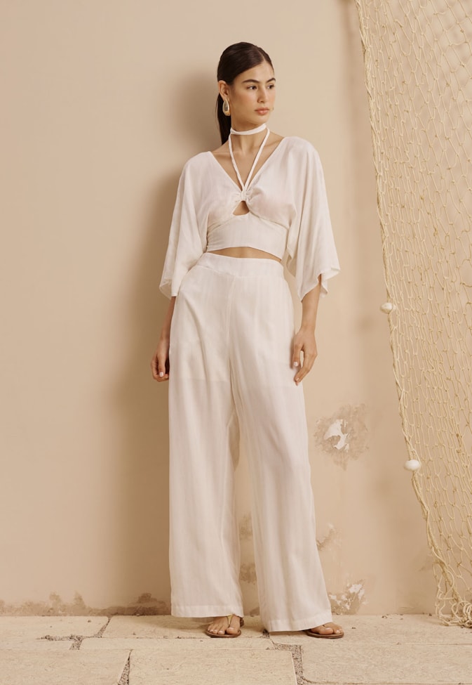 Cropped Pala Com Manga Ampla