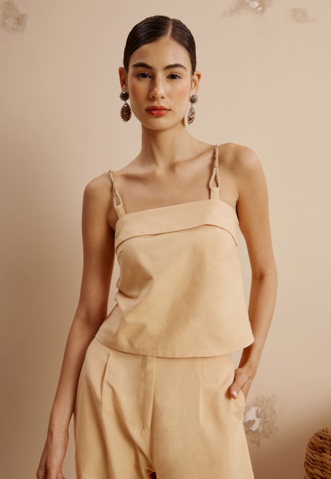 Cropped Pala Virada Alça Corda