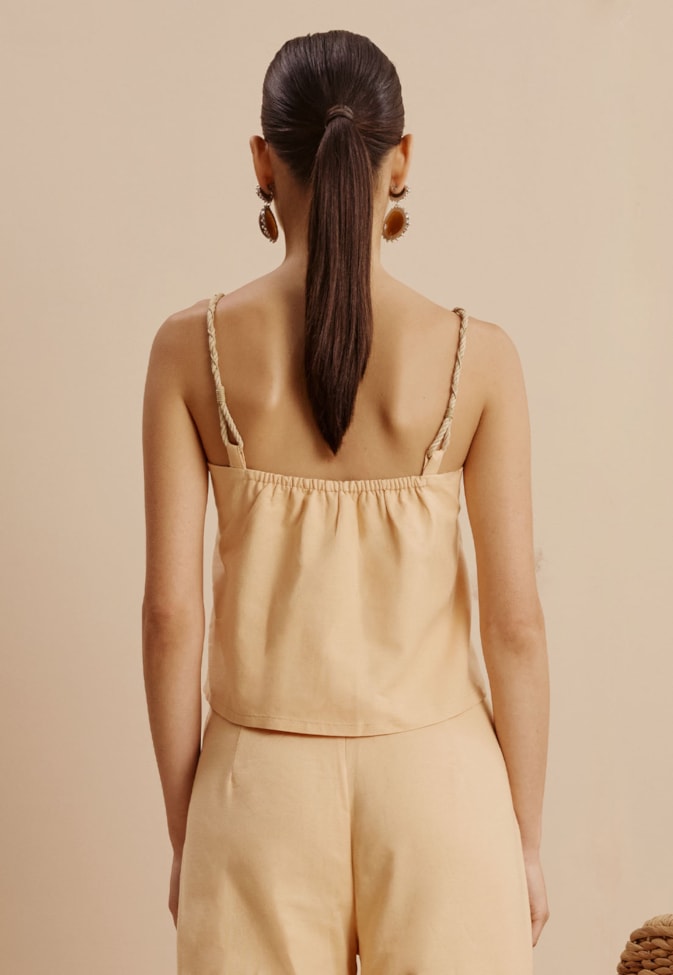 Cropped Pala Virada Alça Corda