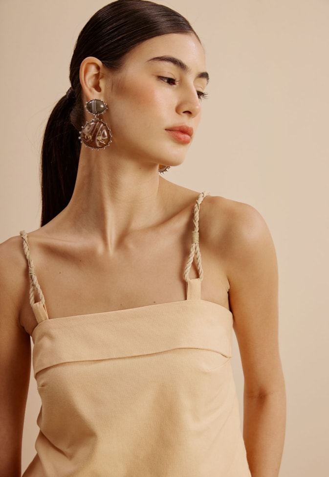 Cropped Pala Virada Alça Corda