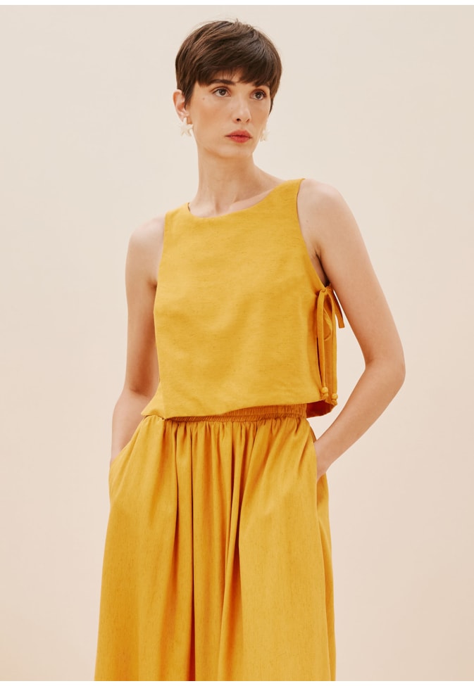 Cropped Quadradinha Detalhe Amarração