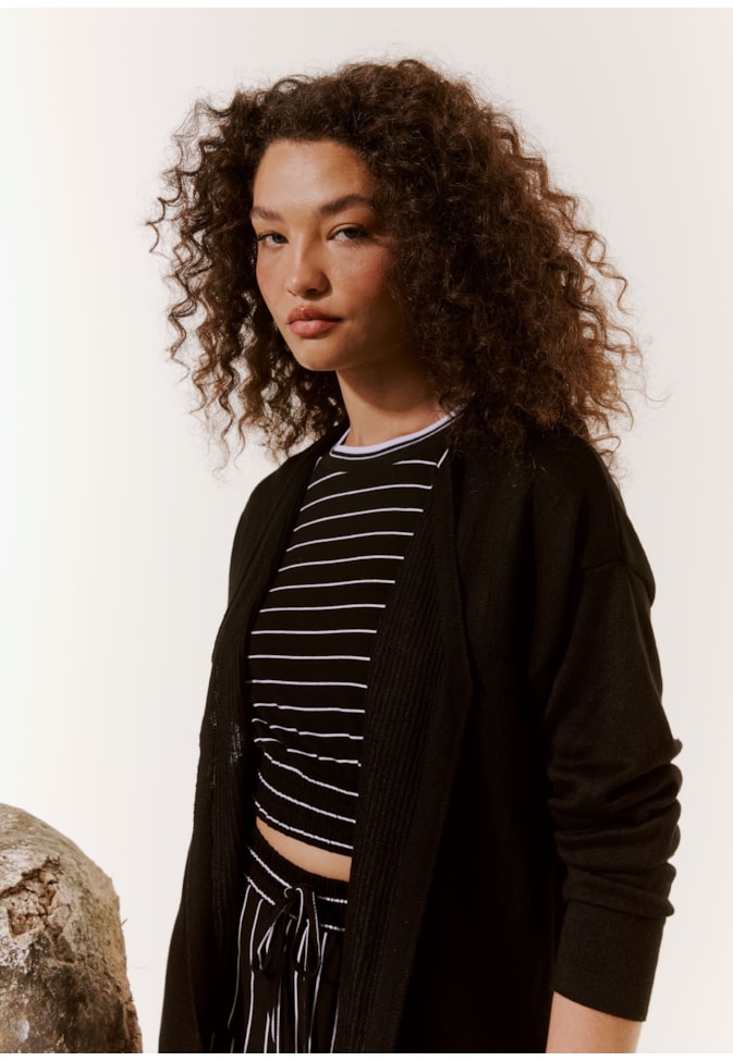 Cropped Regata Elástico Listrado