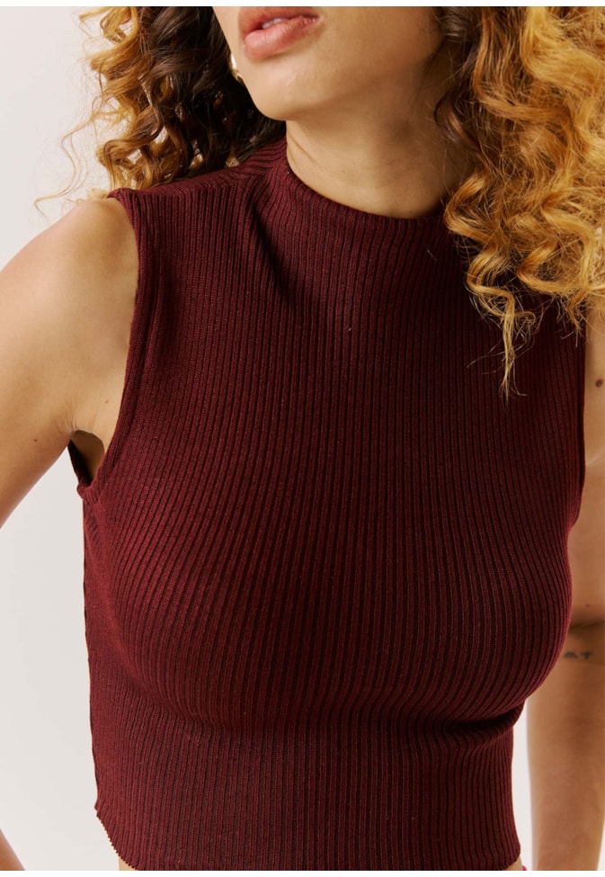 Cropped Regata Golinha Alta Tricot