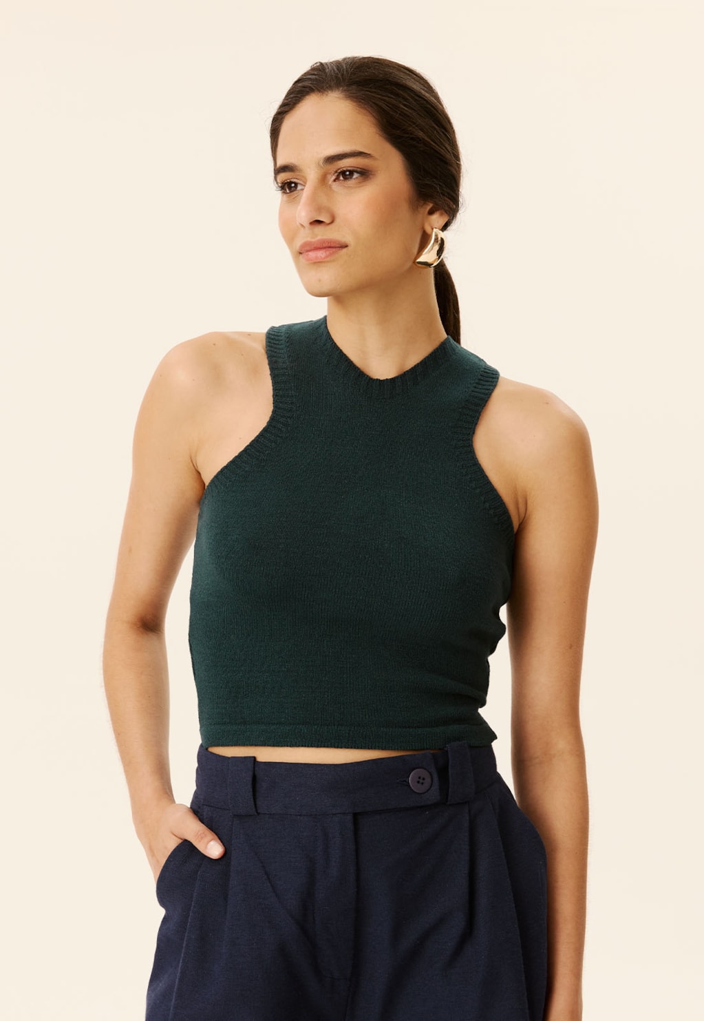 Cropped Regatinha Nadador Tricot