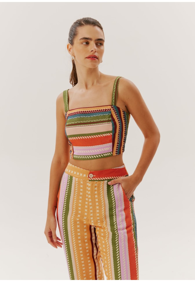 Cropped Reto Alça Larga-Est