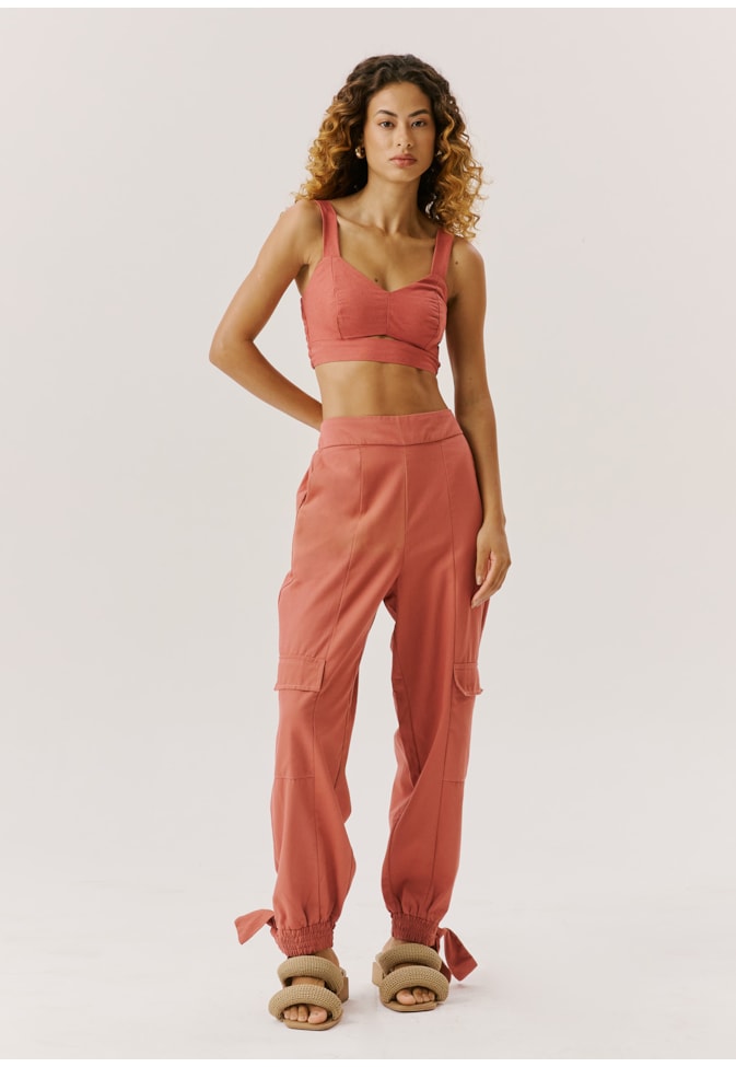 Cropped Tecido Alça Larga