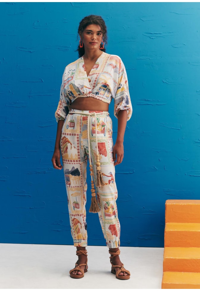 Cropped Transpassado Estampado Buena Vista