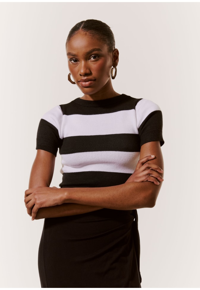 Cropped Tricot Listra Larga