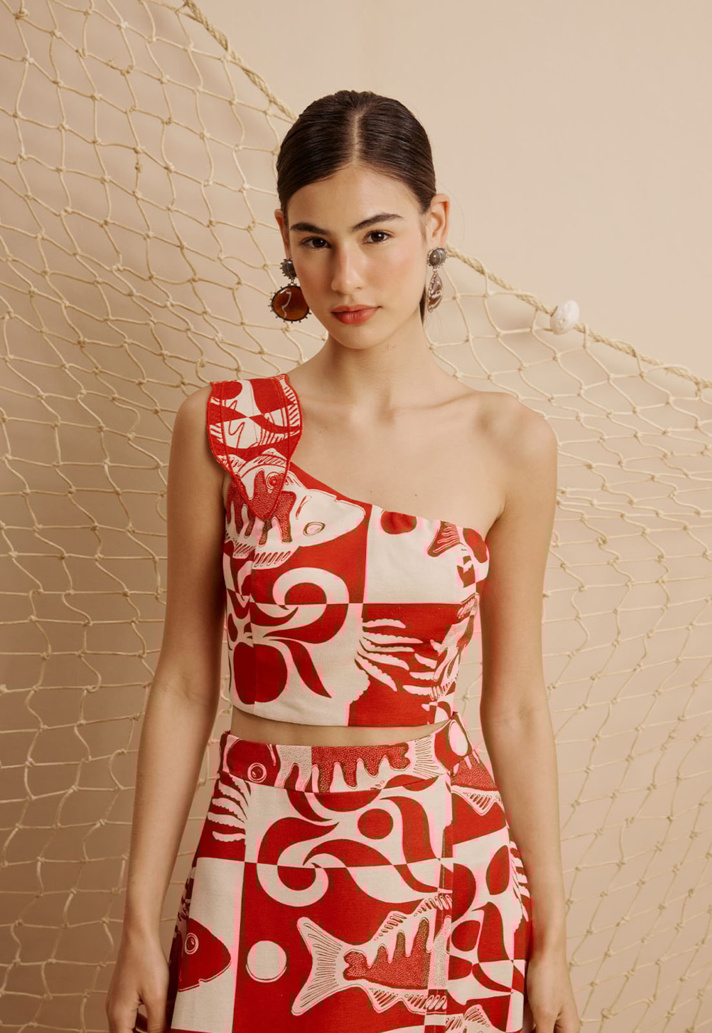 Cropped Um Ombo Só Estampado Tucunaré