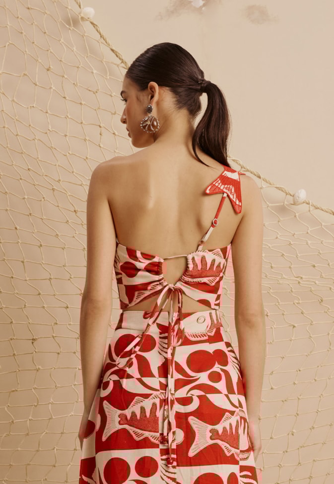 Cropped Um Ombo Só Estampado Tucunaré