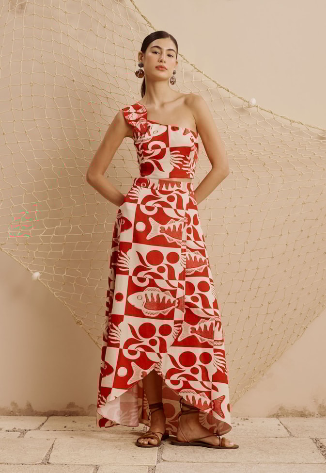 Cropped Um Ombo Só Estampado Tucunaré