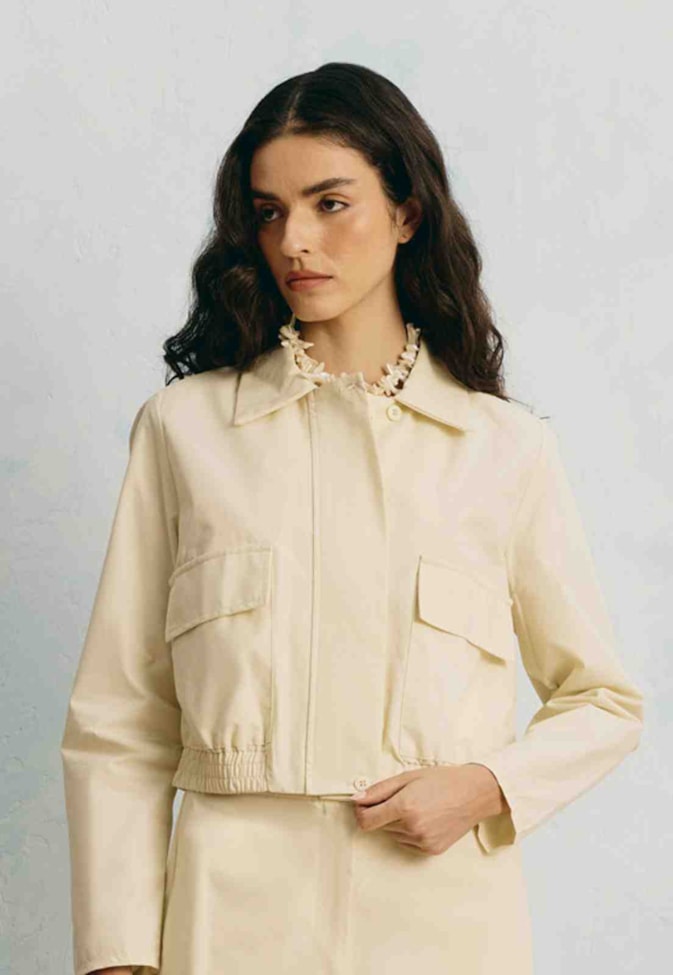 Jaqueta Cropped Bolsos