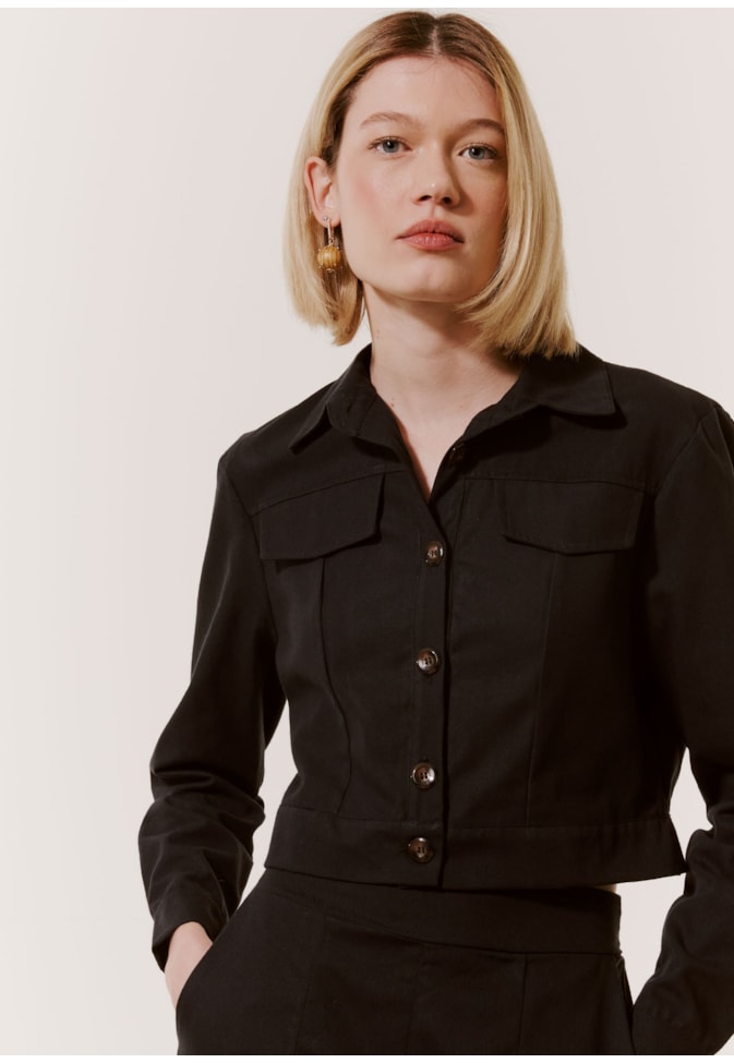 Jaqueta Cropped Botões