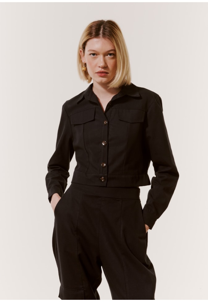 Jaqueta Cropped Botões