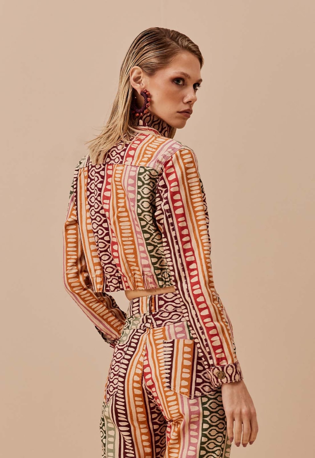 Jaqueta Elástico Sarja Estampada Huaso