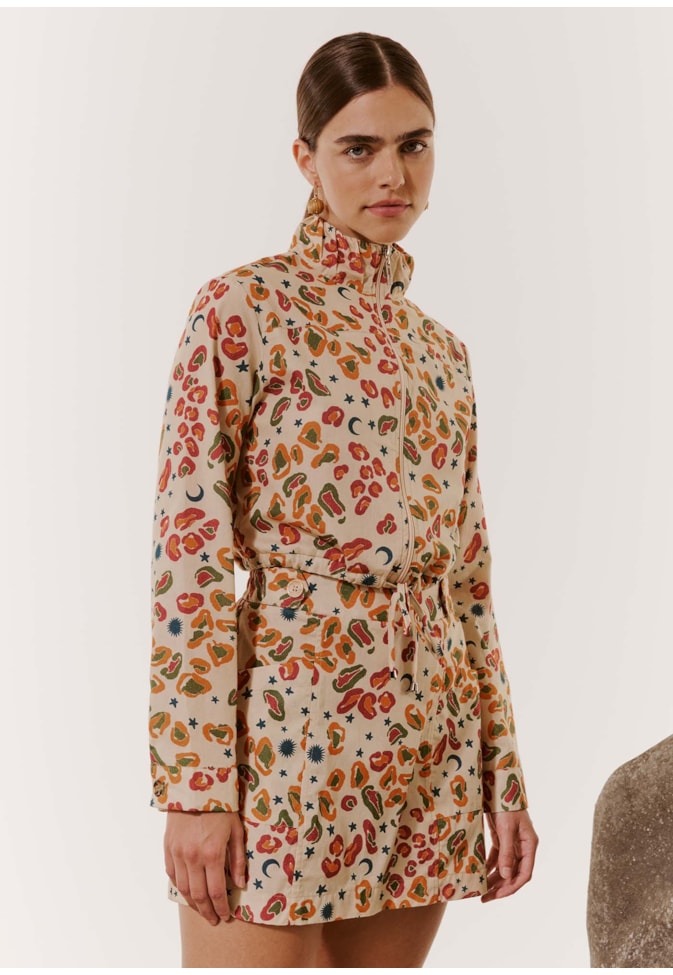 Jaqueta Golinha Estampada Onça Pintada