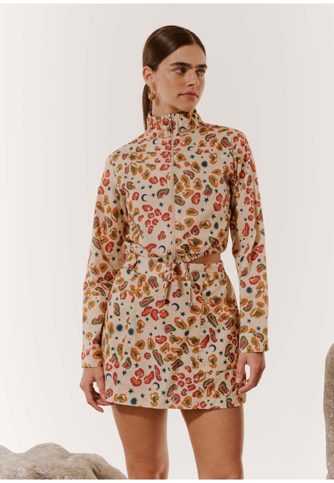 Jaqueta Golinha Estampada Onça Pintada