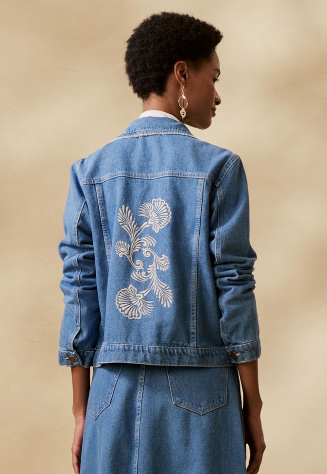 Jaqueta Jeans Bordada