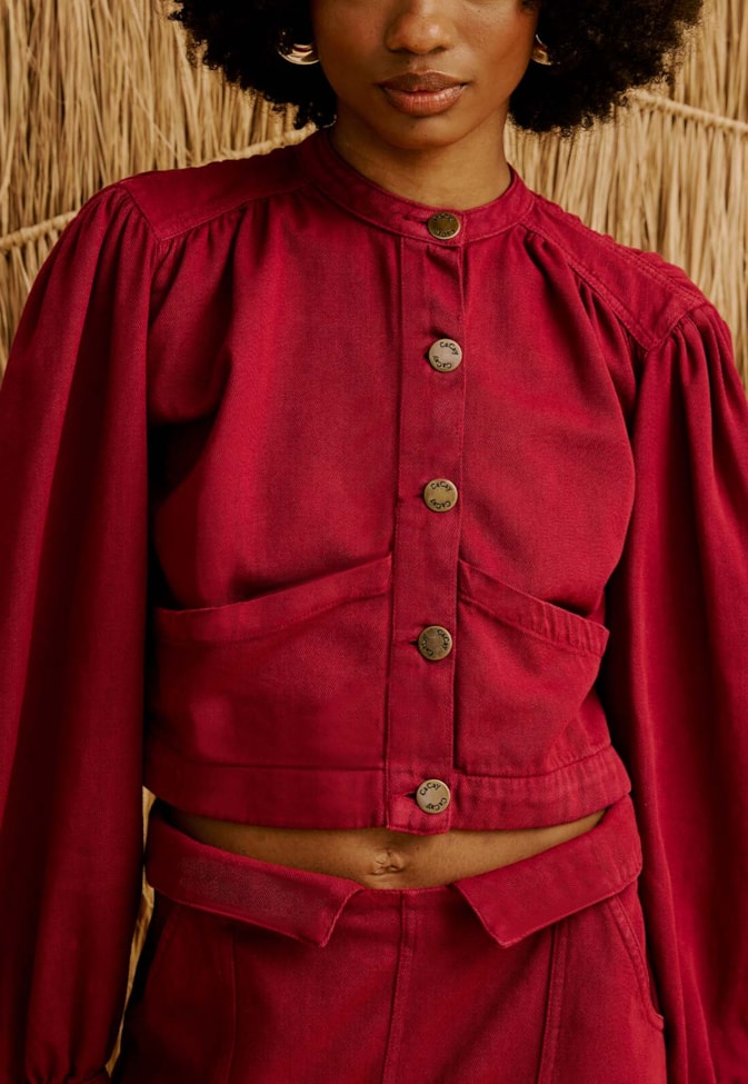 Jaqueta Lisa em Sarja