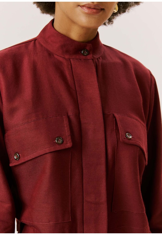 Jaqueta Maxi Bolso Liso