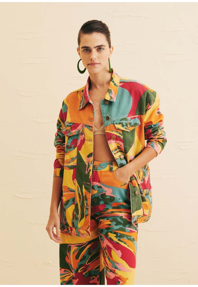 Jaqueta Oversized Estampada Costela Mexicana