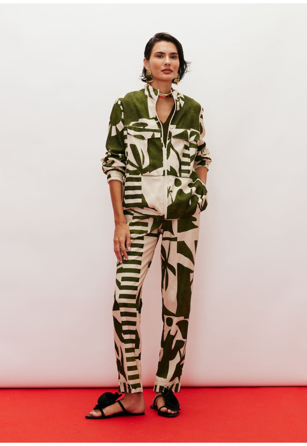 Jaqueta Quadrada Estampada Bossa Nova