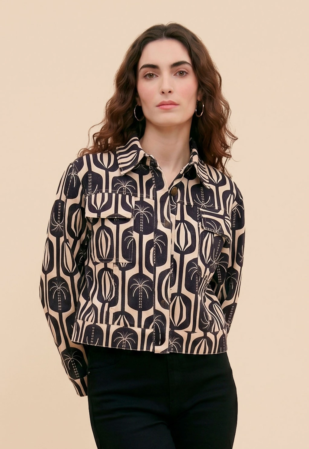 Jaqueta Sarja Estampada 