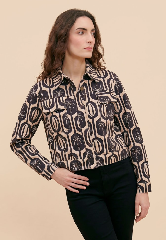 Jaqueta Sarja Estampada 