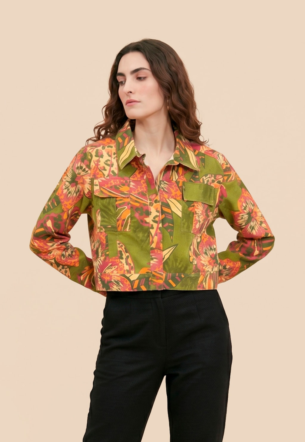 Jaqueta Sarja Estampada 