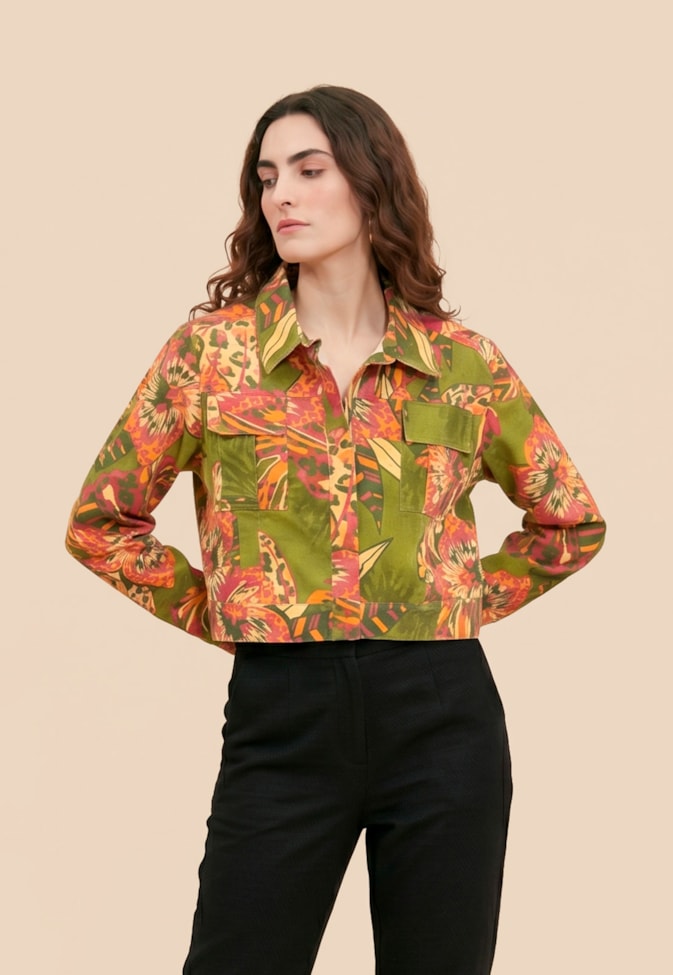 Jaqueta Sarja Estampada 