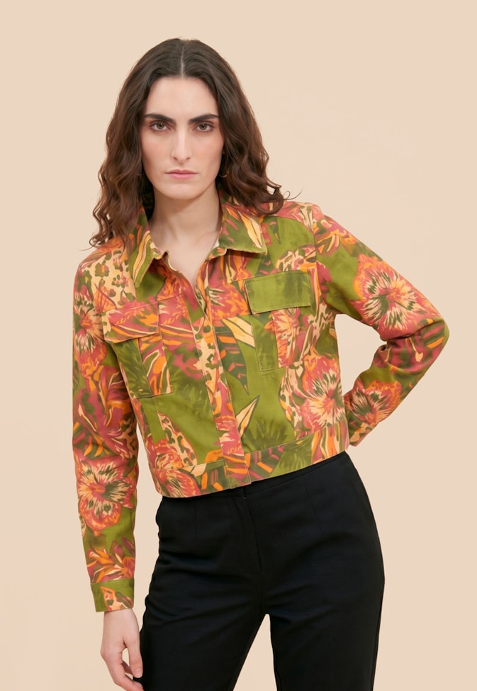 Jaqueta Sarja Estampada 