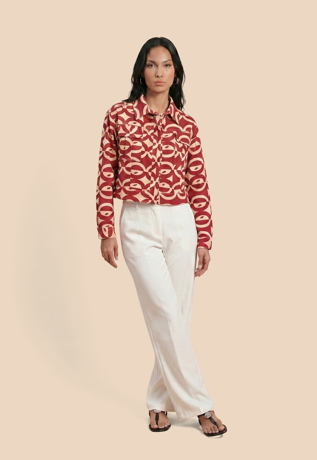Jaqueta Sarja Estampada 