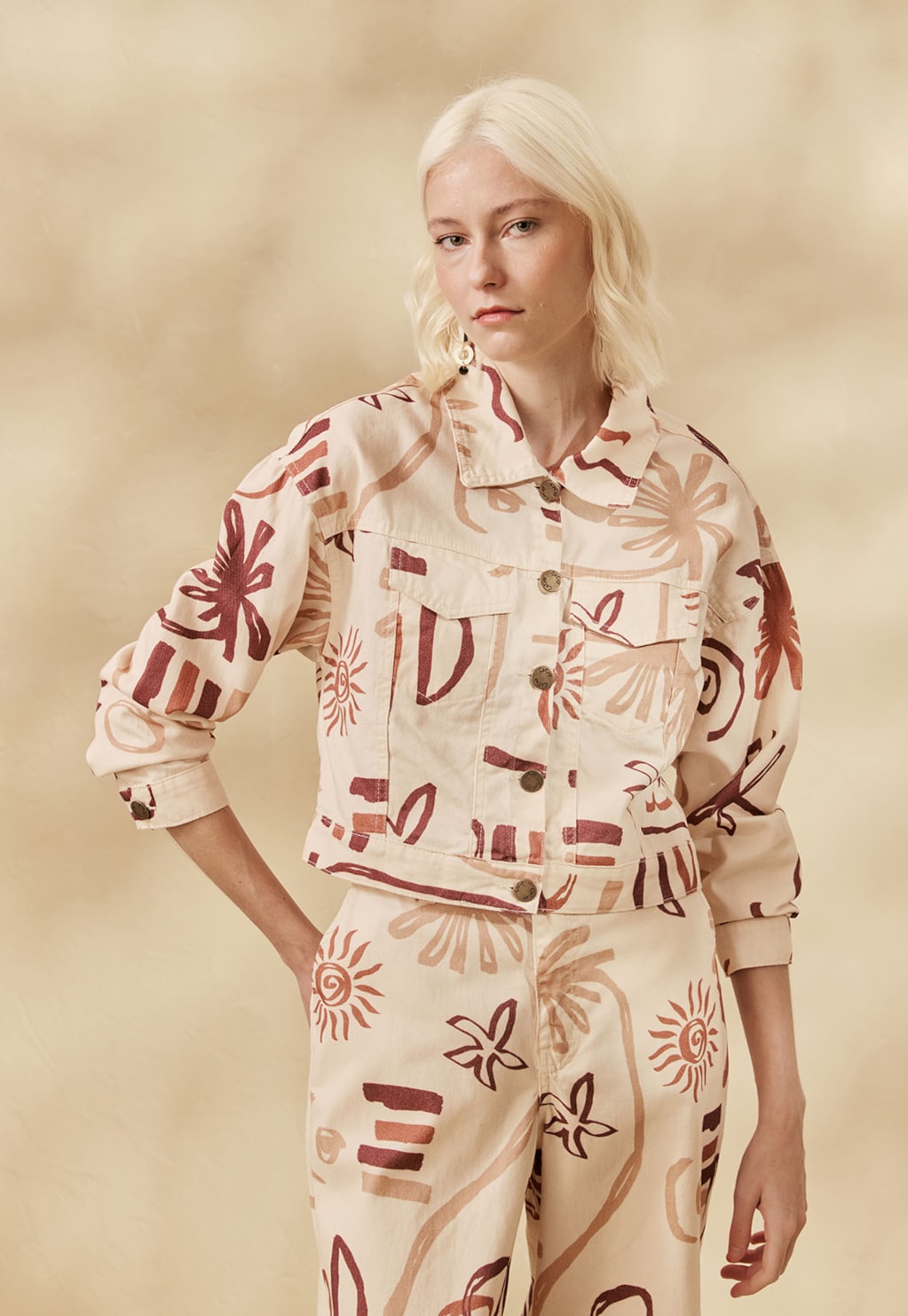 Jaqueta Sarja Estampada Rocca