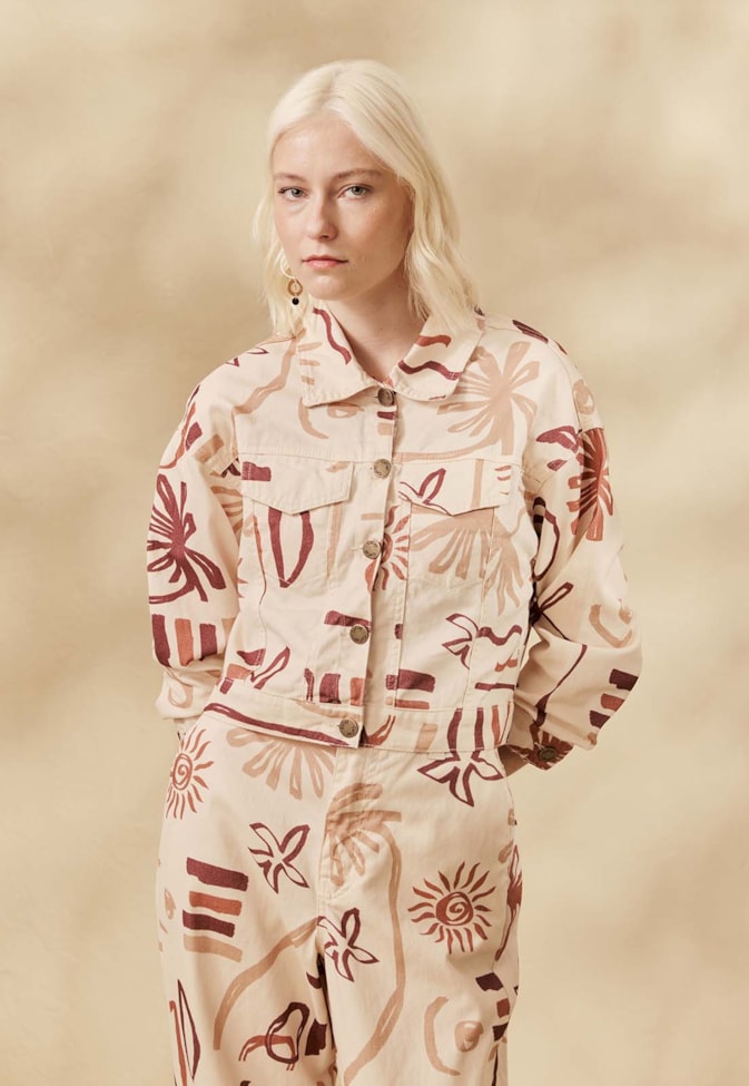 Jaqueta Sarja Estampada Rocca