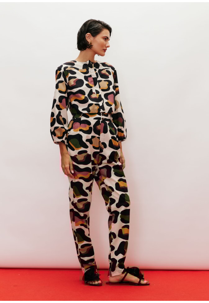 Jaqueta Zíper Embutido Estampada Kizumba