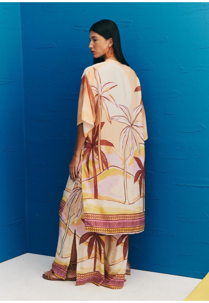 Kimono Alongado Estampado El Coquito