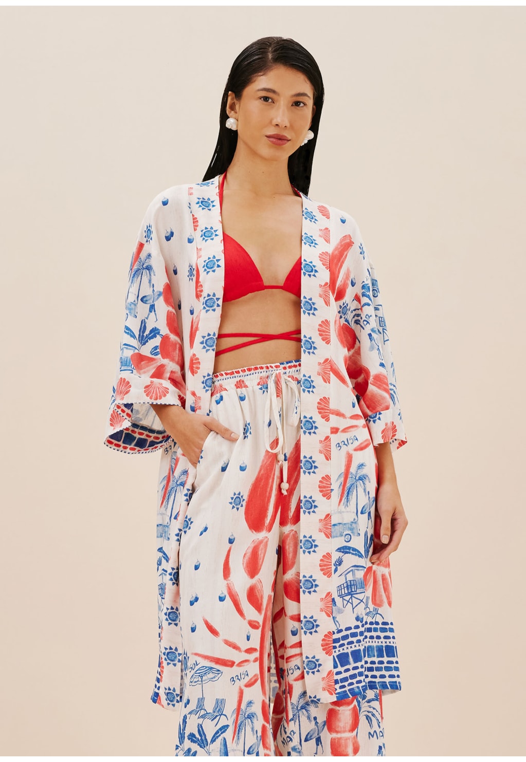 Kimono Alongado Estampado Icapui