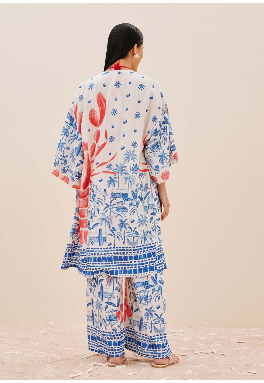 Kimono Alongado Estampado Icapui