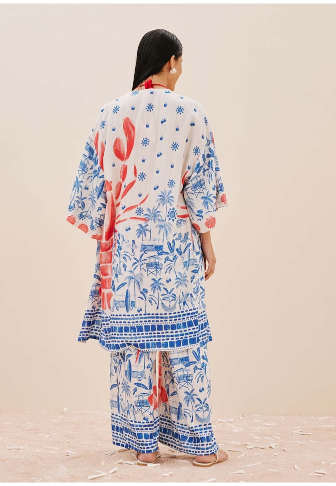 Kimono Alongado Estampado Icapui