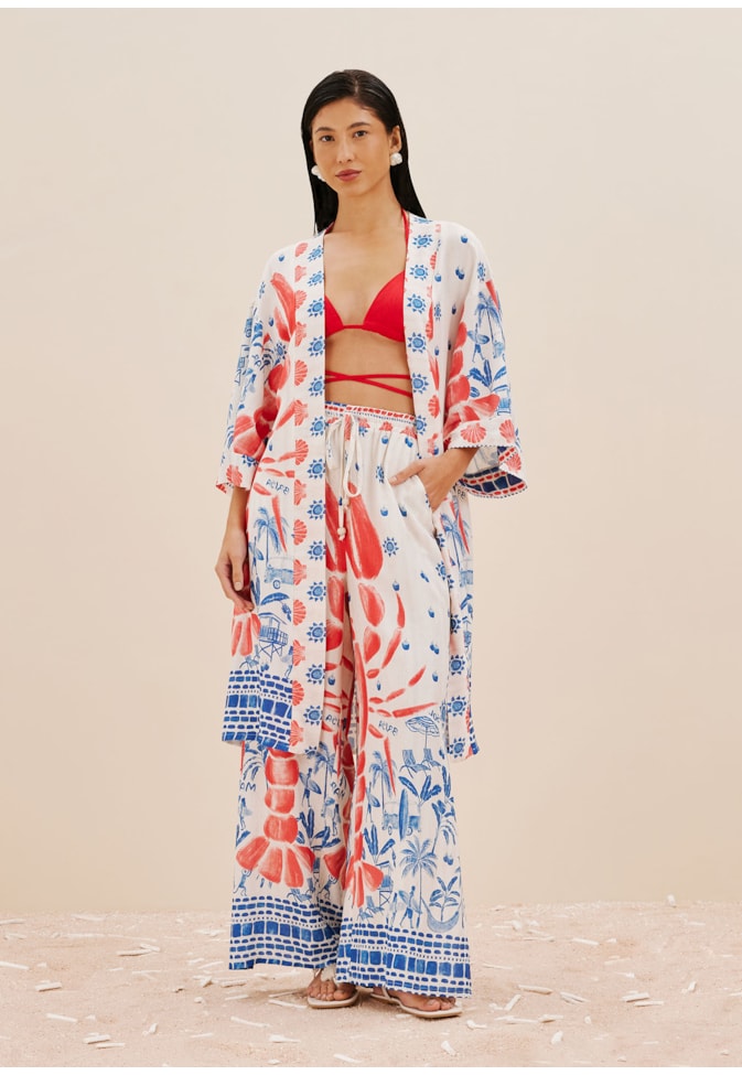 Kimono Alongado Estampado Icapui