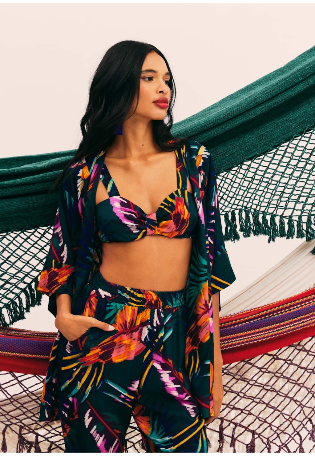 Kimono Curto Estampado