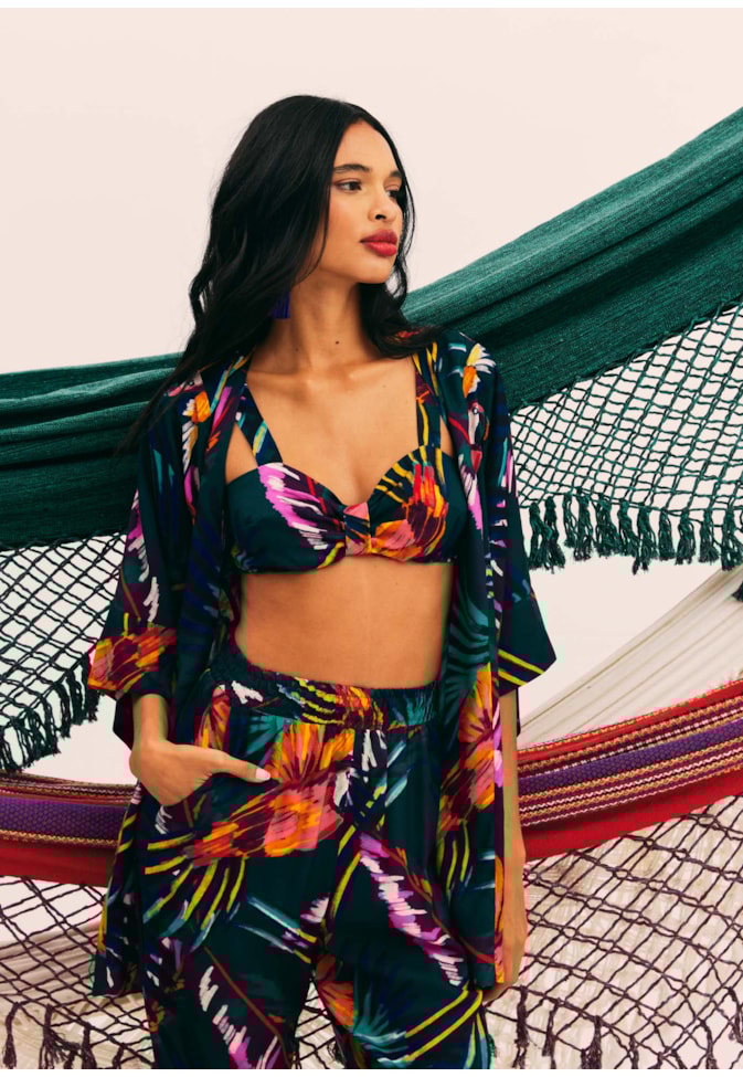 Kimono Curto Estampado