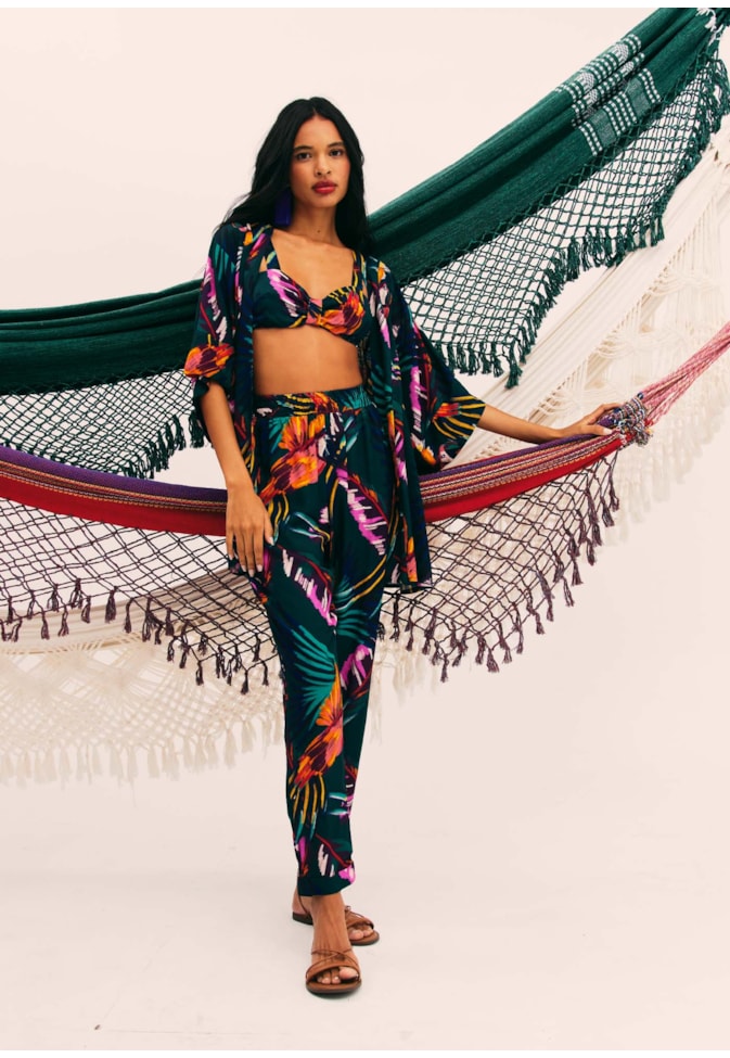 Kimono Curto Estampado