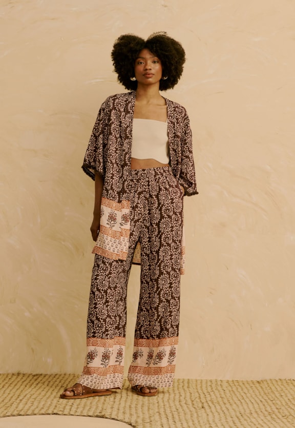 Kimono Estampado Kala Vista Frontal