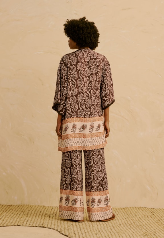 Kimono Estampado Kala Vista Traseira
