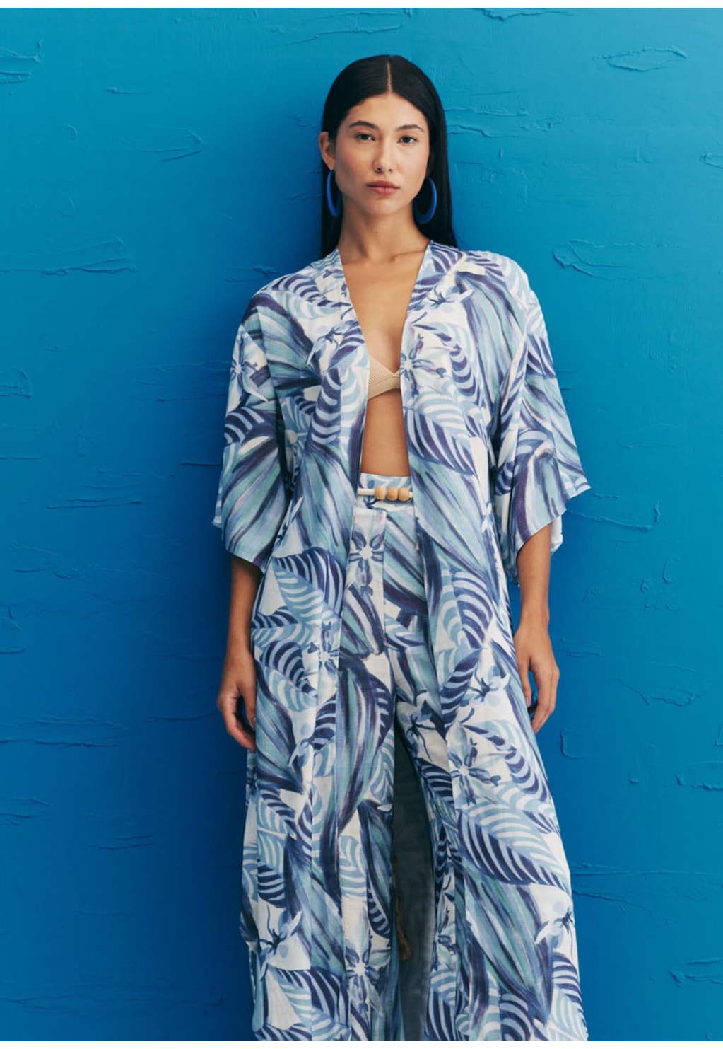 Kimono Pontas Estampado Cacau Arriba