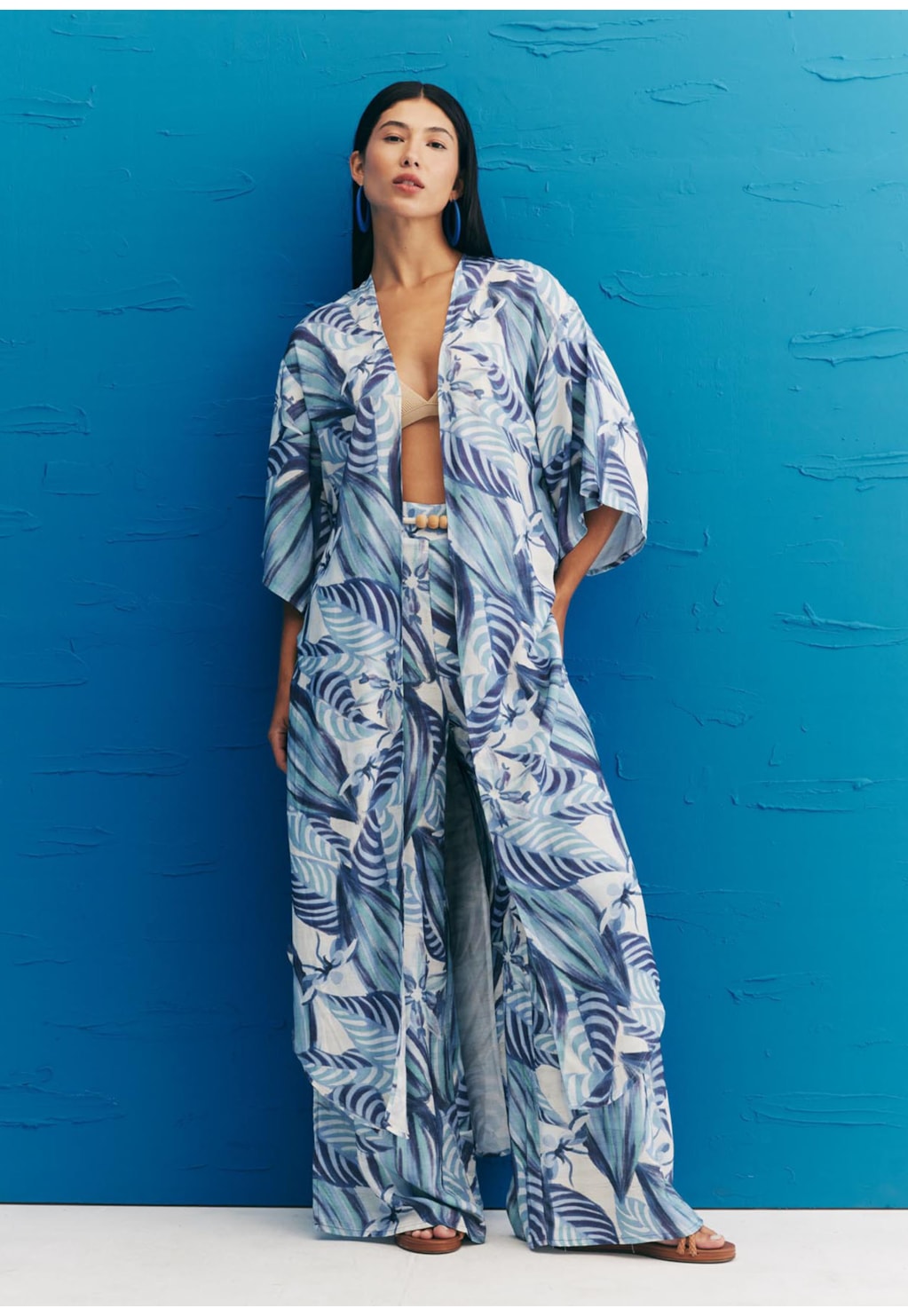 Kimono Pontas Estampado Cacau Arriba